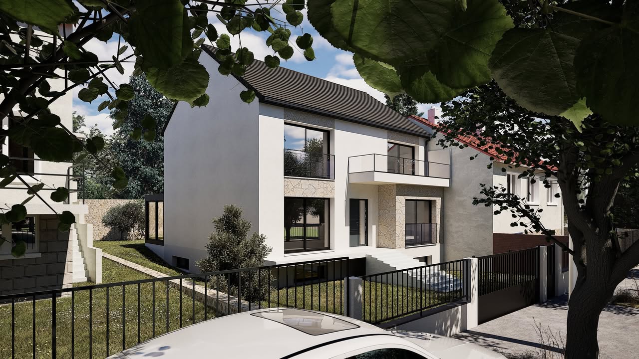 Cette maison contemporaine se distingue par ses lignes épurées et son é - ARKO HABITAT