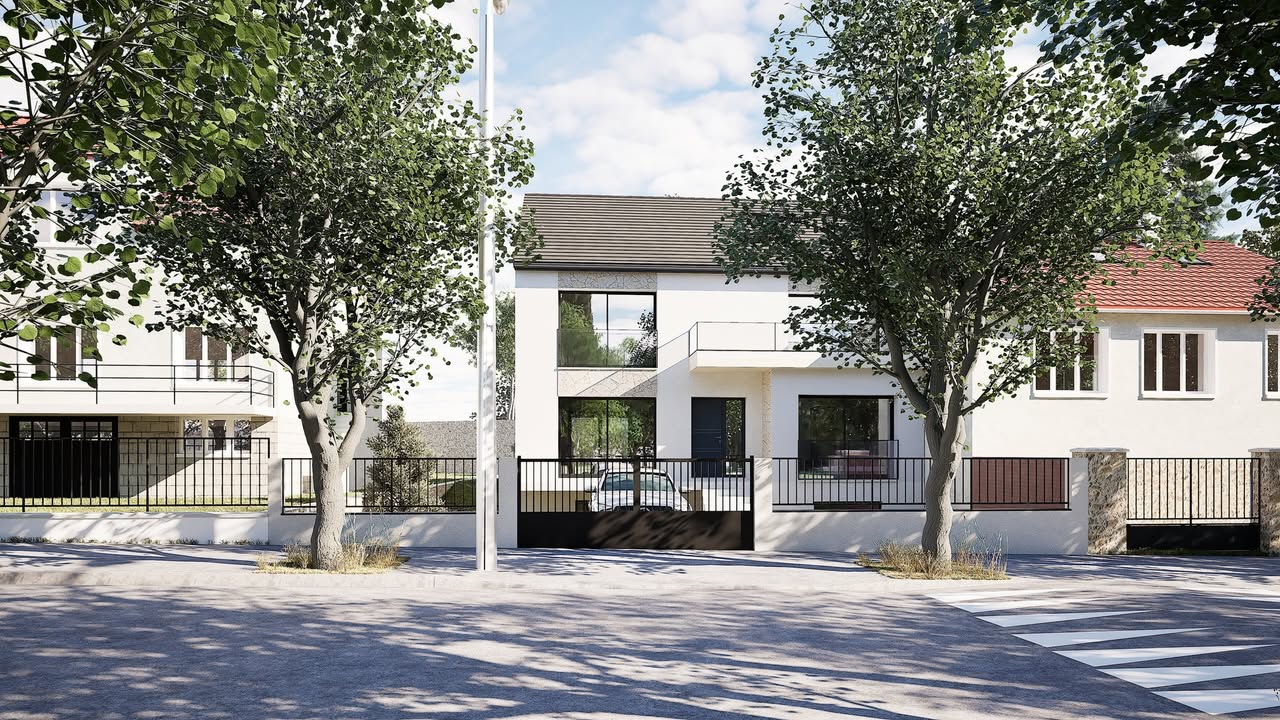 Cette maison contemporaine se distingue par ses lignes épurées et son é - ARKO HABITAT