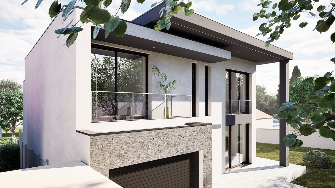 Découvrez cette maison moderne aux lignes épurées, mettant en valeur un - ARKO HABITAT