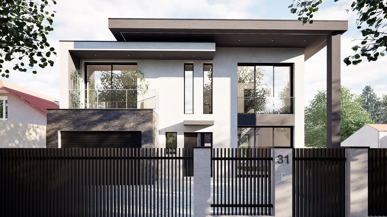 Découvrez cette maison moderne aux lignes épurées, mettant en valeur un - ARKO HABITAT